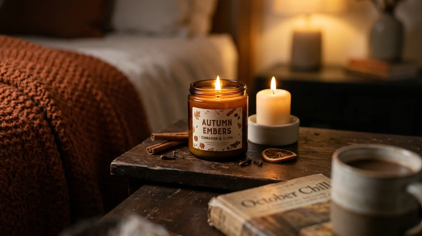 Add autumn-scented candles for 11 Cozy Fall Bedroom Ideas for a Warm Autumn Retreat