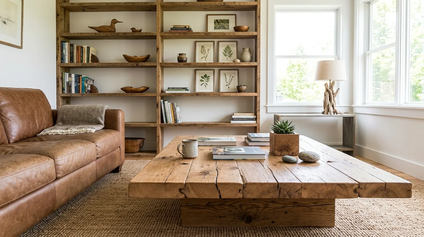 Let wood add natural warmth for 10 Cozy Hygge Living Room Ideas for Ultimate Comfort