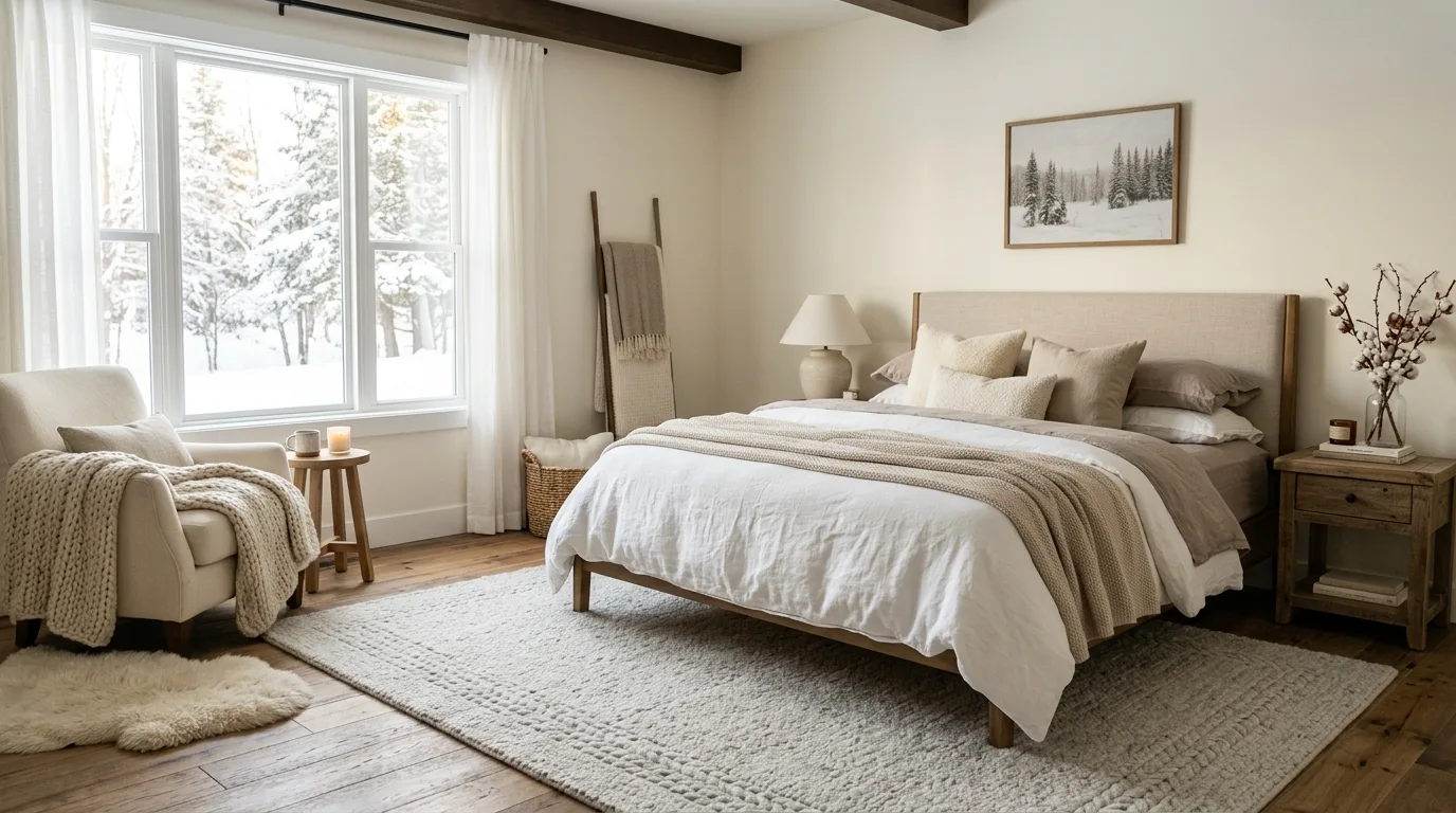 Bring in small plants or branches for 13 Cozy Winter Decor Ideas to Enjoy After the Holidays