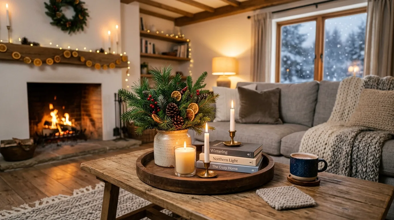 Layer chunky knits and soft throws for 13 Cozy Winter Decor Ideas to Enjoy After the Holidays