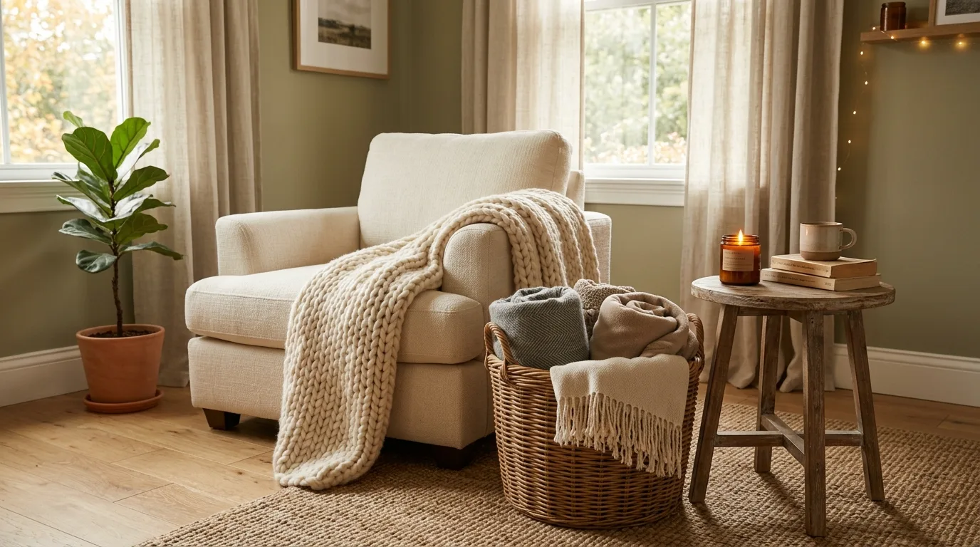 Style a tray with tea, books, and candles for 13 Cozy Winter Decor Ideas to Enjoy After the Holidays