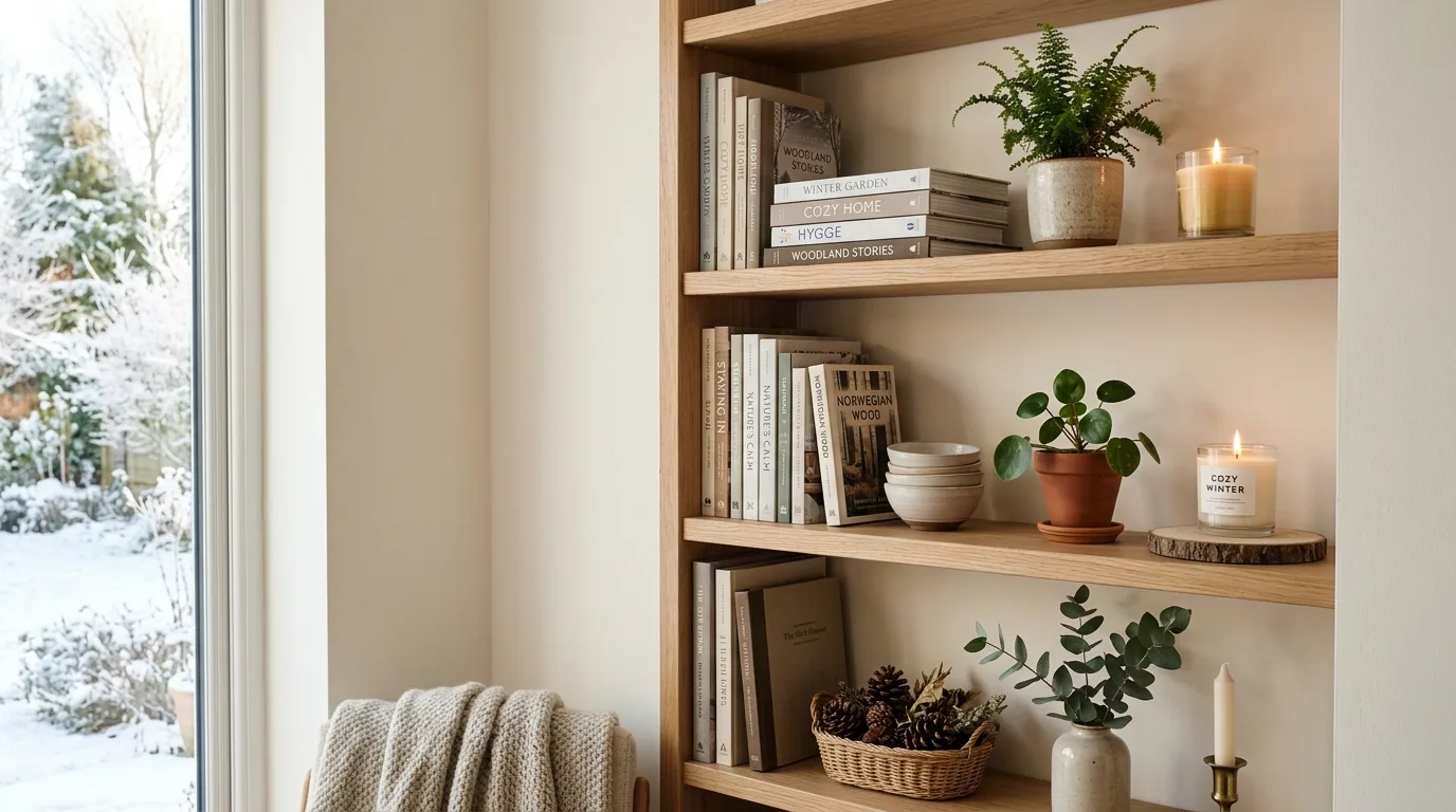 Use natural textures like wood and wool for 13 Cozy Winter Decor Ideas to Enjoy After the Holidays