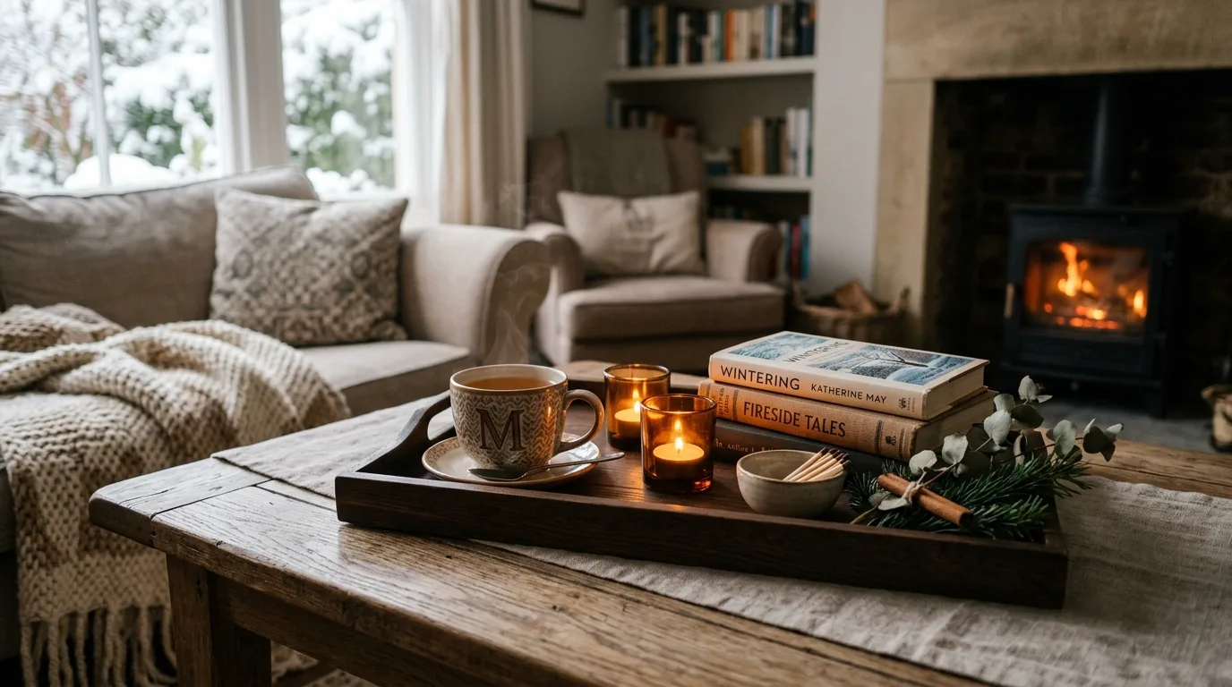 Add warmth through layered lighting for 13 Cozy Winter Decor Ideas to Enjoy After the Holidays