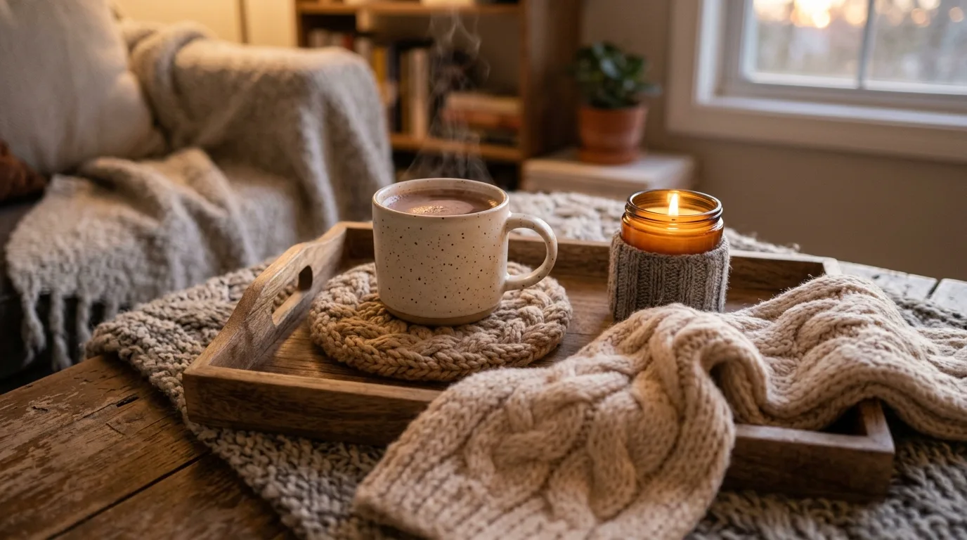 Keep the palette soft and calm for 11 Cozy Winter Tray Decor Ideas for a Hygge Home Vibe
