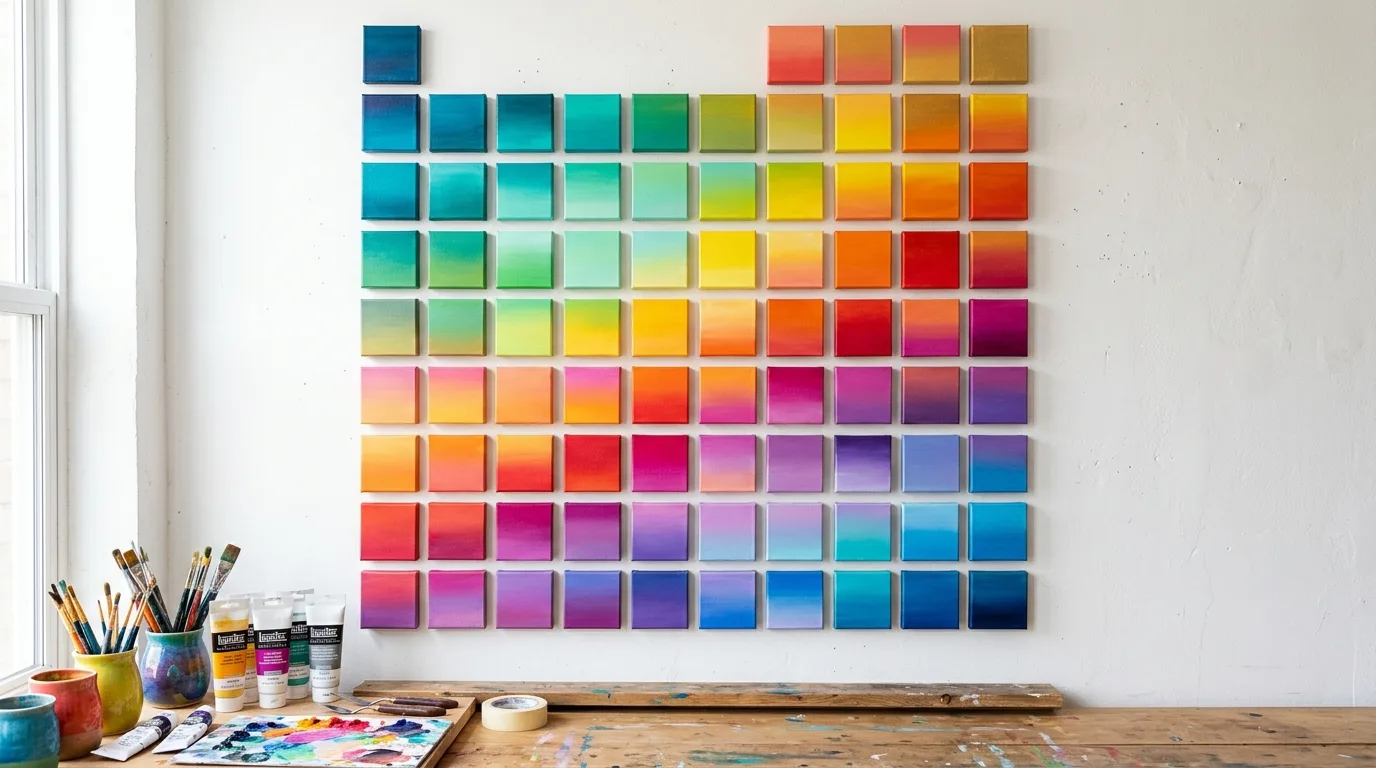 Use small canvases in a set for 14 Creative DIY Wall Art Ideas to Decorate on a Dime