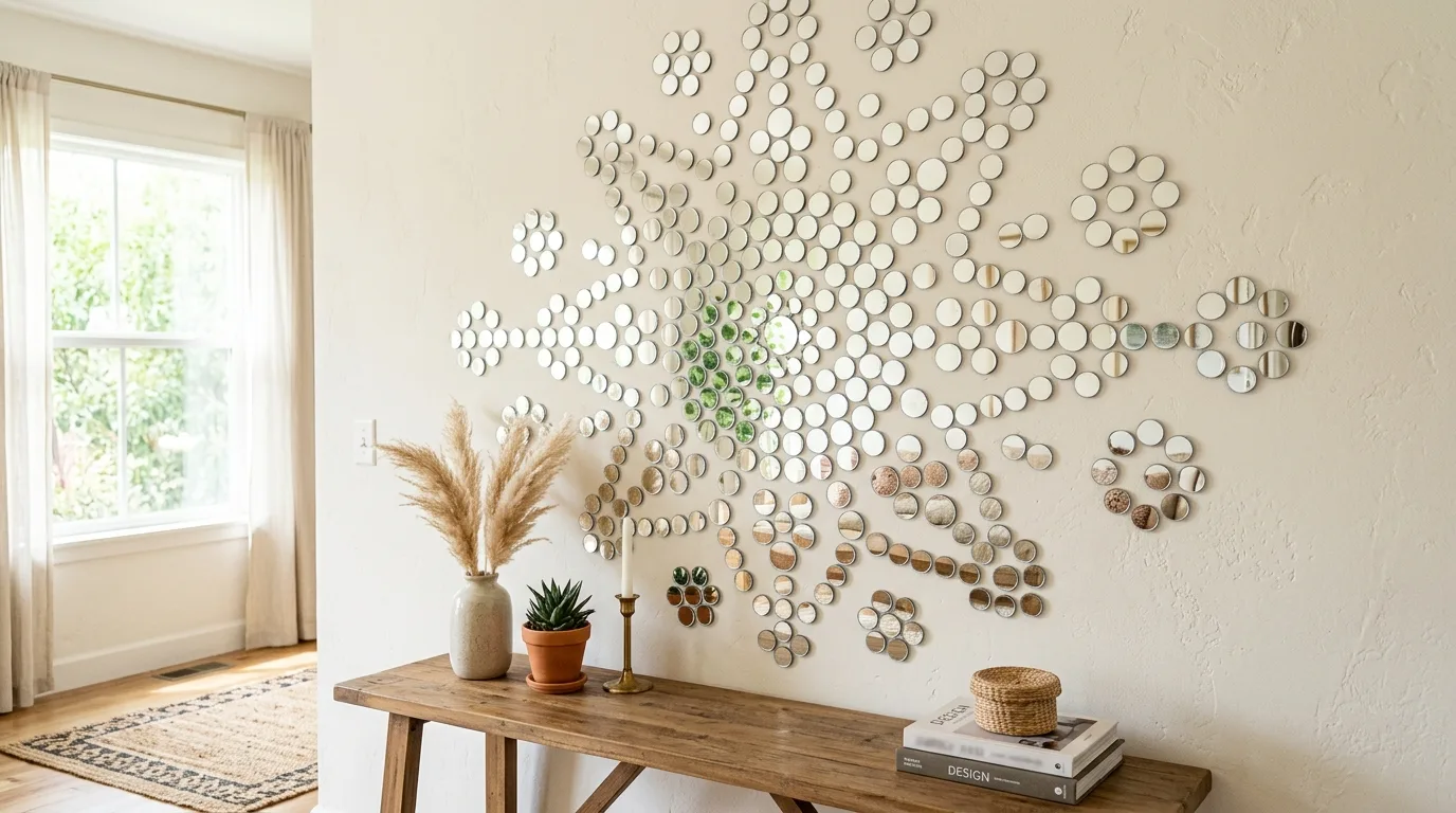 Create decorative mirror groupings for 14 Creative DIY Wall Art Ideas to Decorate on a Dime