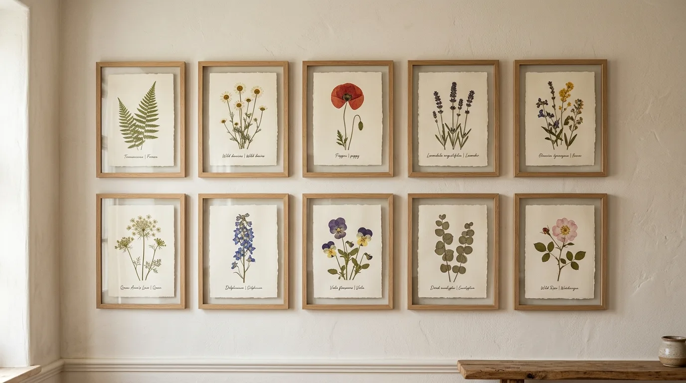 Frame pressed flowers or leaves for 14 Creative DIY Wall Art Ideas to Decorate on a Dime