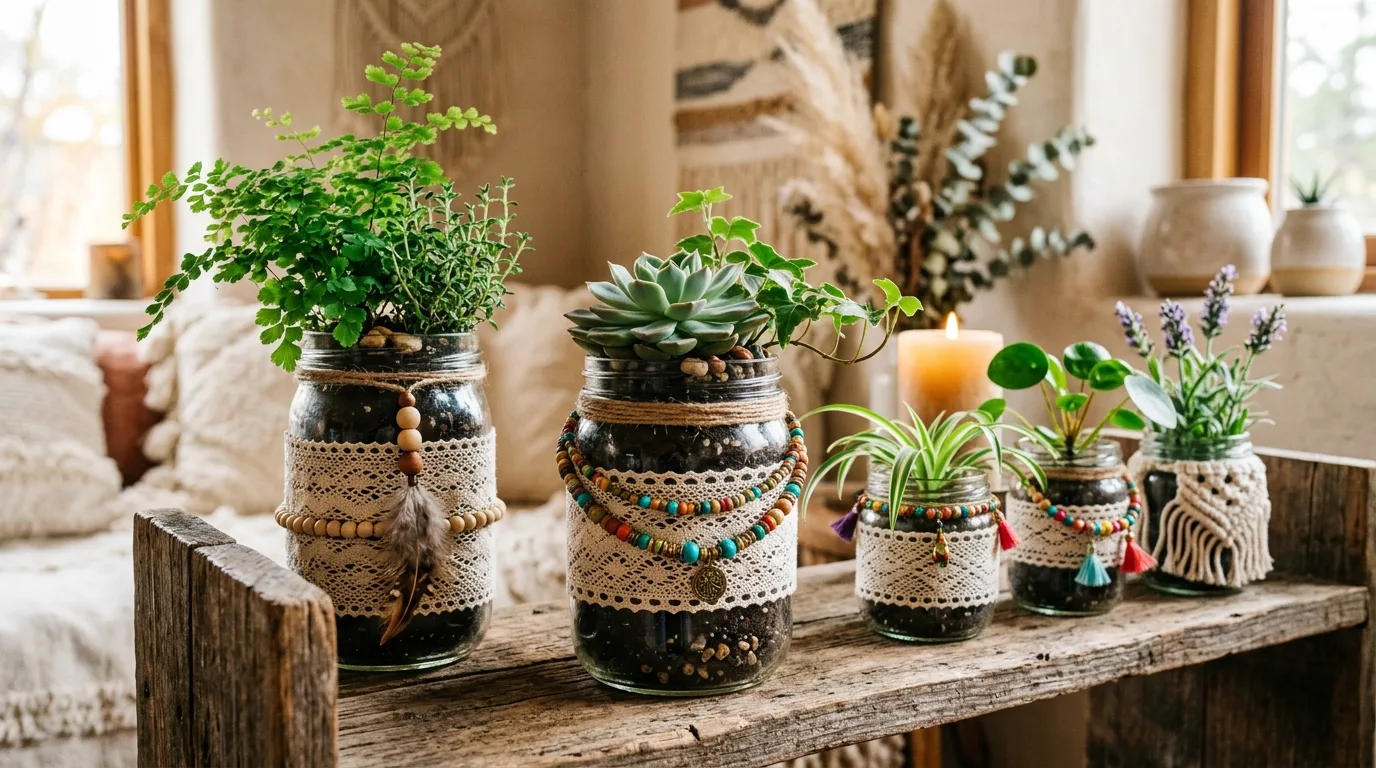 Make a bathroom storage set for 12 Creative Mason Jar Crafts for Easy DIY Home Decor