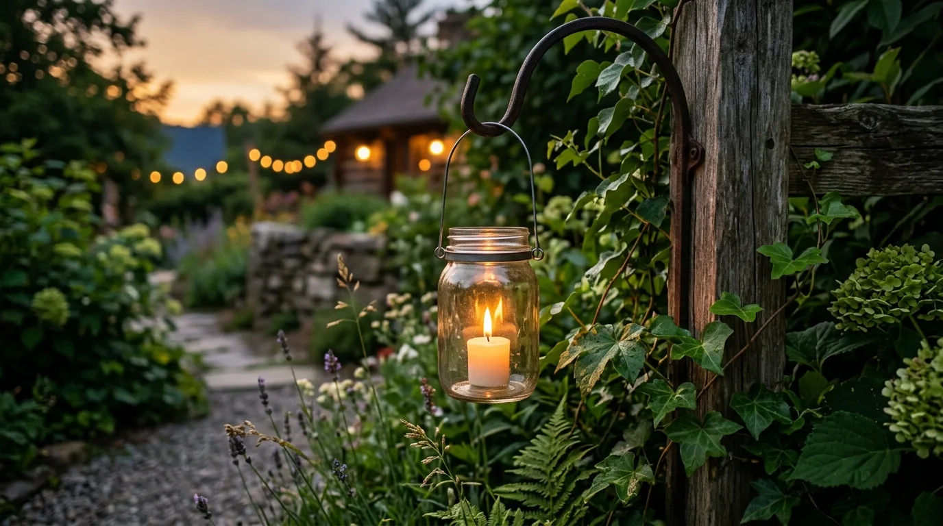 Make hanging lanterns for porches or patios for 12 Creative Mason Jar Crafts for Rustic Home Accents