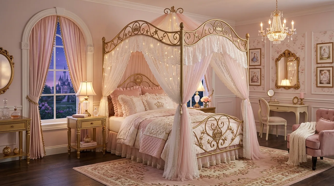Add fairy lights carefully for 12 Cute Toddler Girl Bedroom Ideas with Whimsical Touches