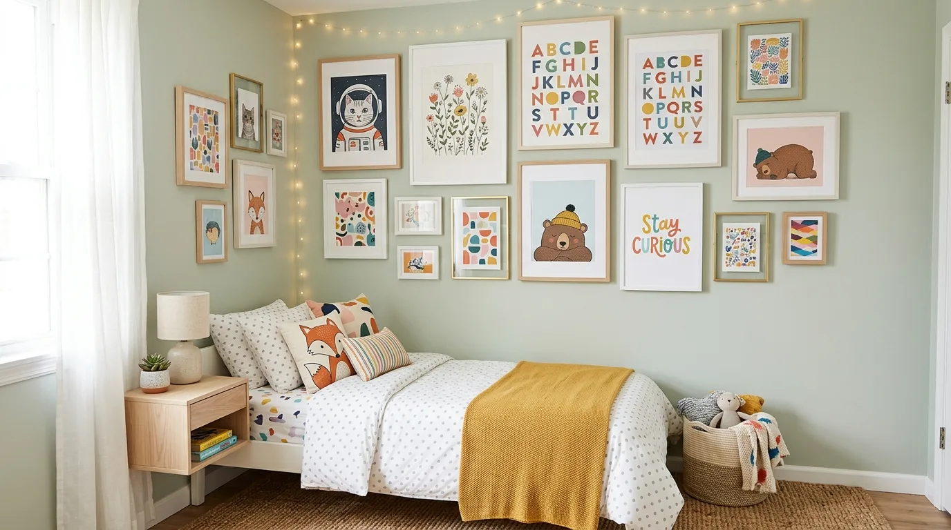 Use playful wall art or illustrations for 12 Cute Toddler Girl Bedroom Ideas with Whimsical Touches