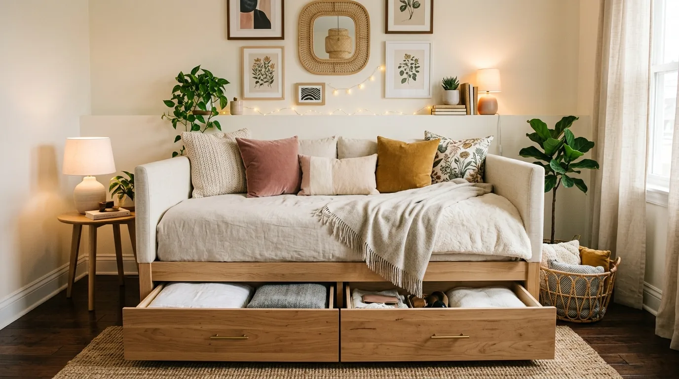 Make a home office guest-ready for 12 Smart Daybed Room Ideas for Small Spaces and Guests