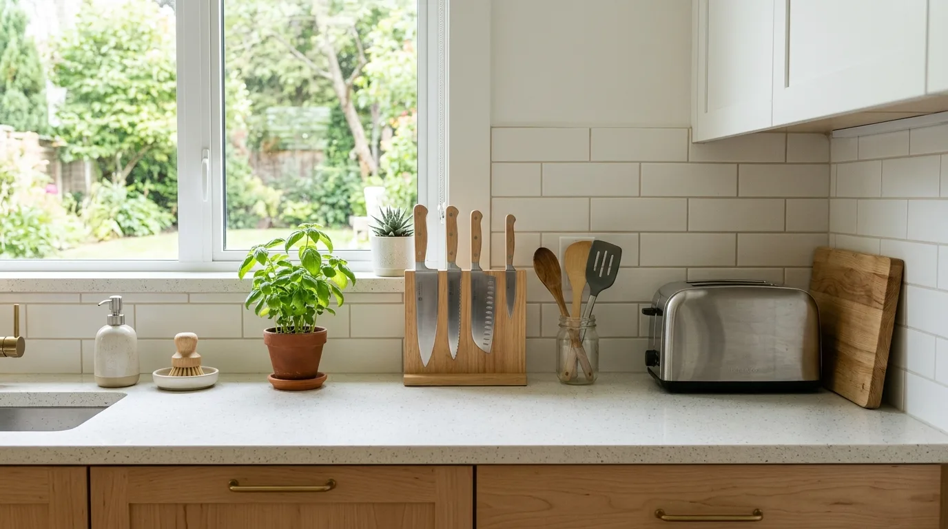 Clear countertops early for 13 Life-Changing Tips on How to Declutter Your Home Fast