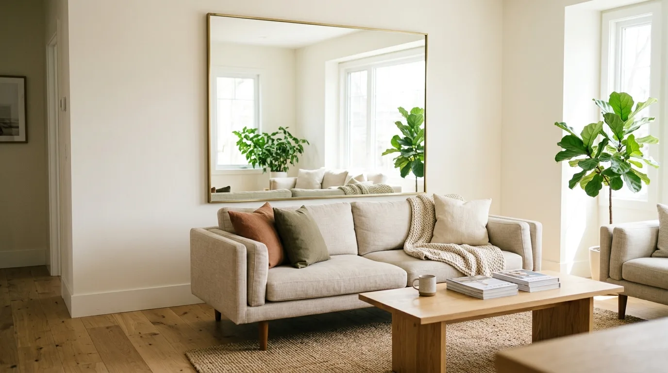 Use mirrors when the room needs more light for 12 Essential Tips on How to Decorate a Living Room from Scratch