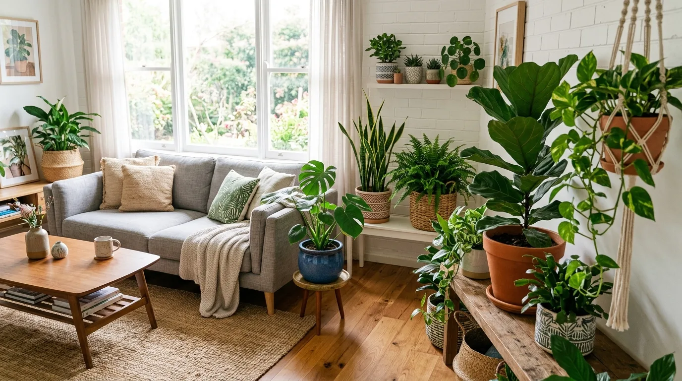 Add greenery as the final softening layer for 12 Essential Tips on How to Decorate a Living Room from Scratch