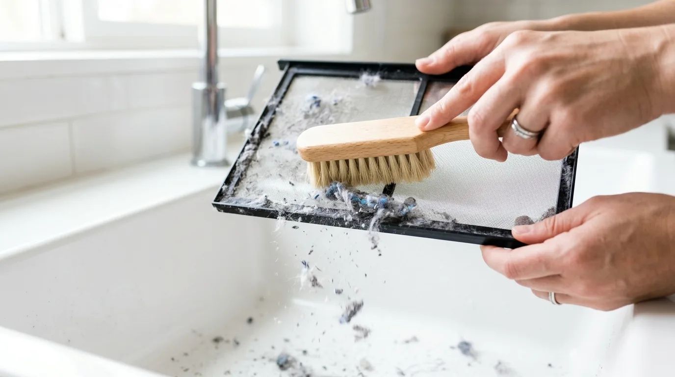 Vacuum inside the lint trap slot for 13 Essential Tips for Deep Cleaning Your Dryer for Safety