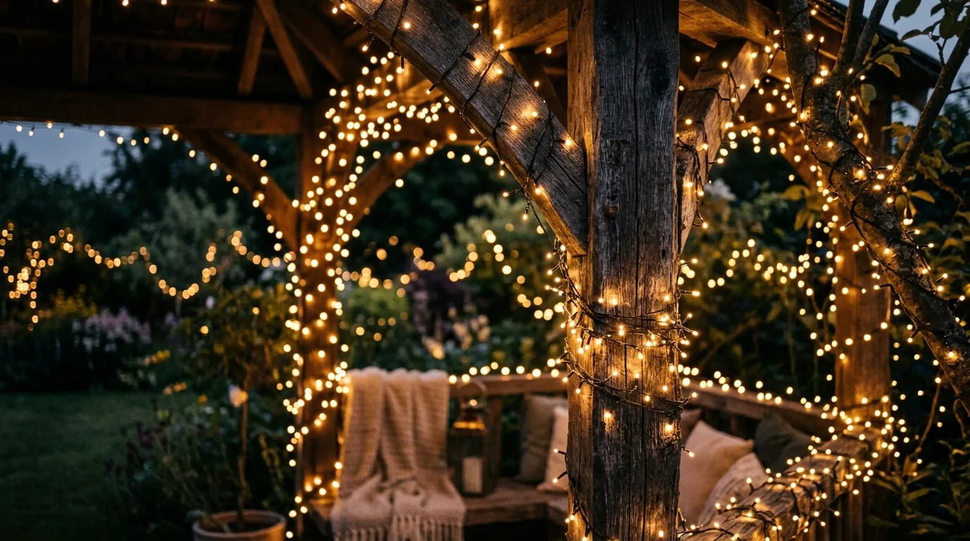 Use string lights around trees or structures for 13 Simple DIY Backyard Relaxation Ideas for a Staycation Vibe