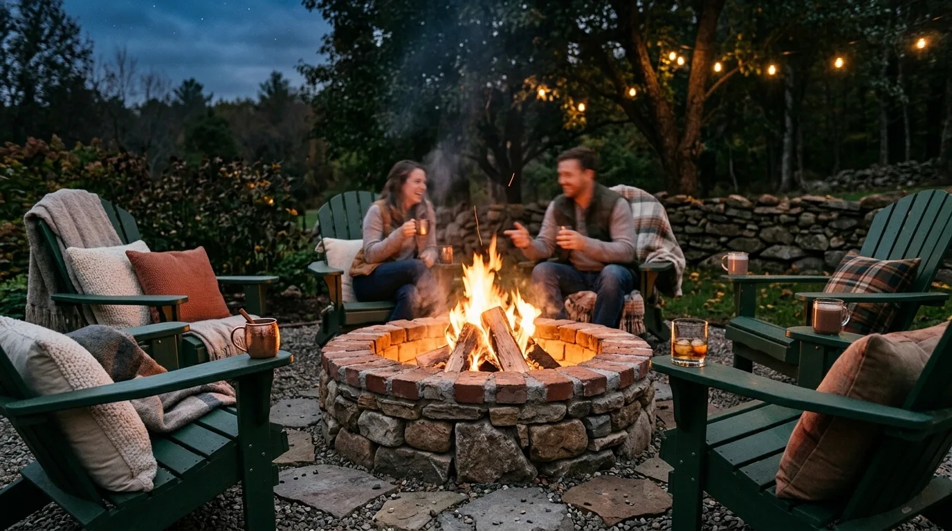 Add a DIY fire pit for night comfort for 13 Simple DIY Backyard Relaxation Ideas for a Staycation Vibe