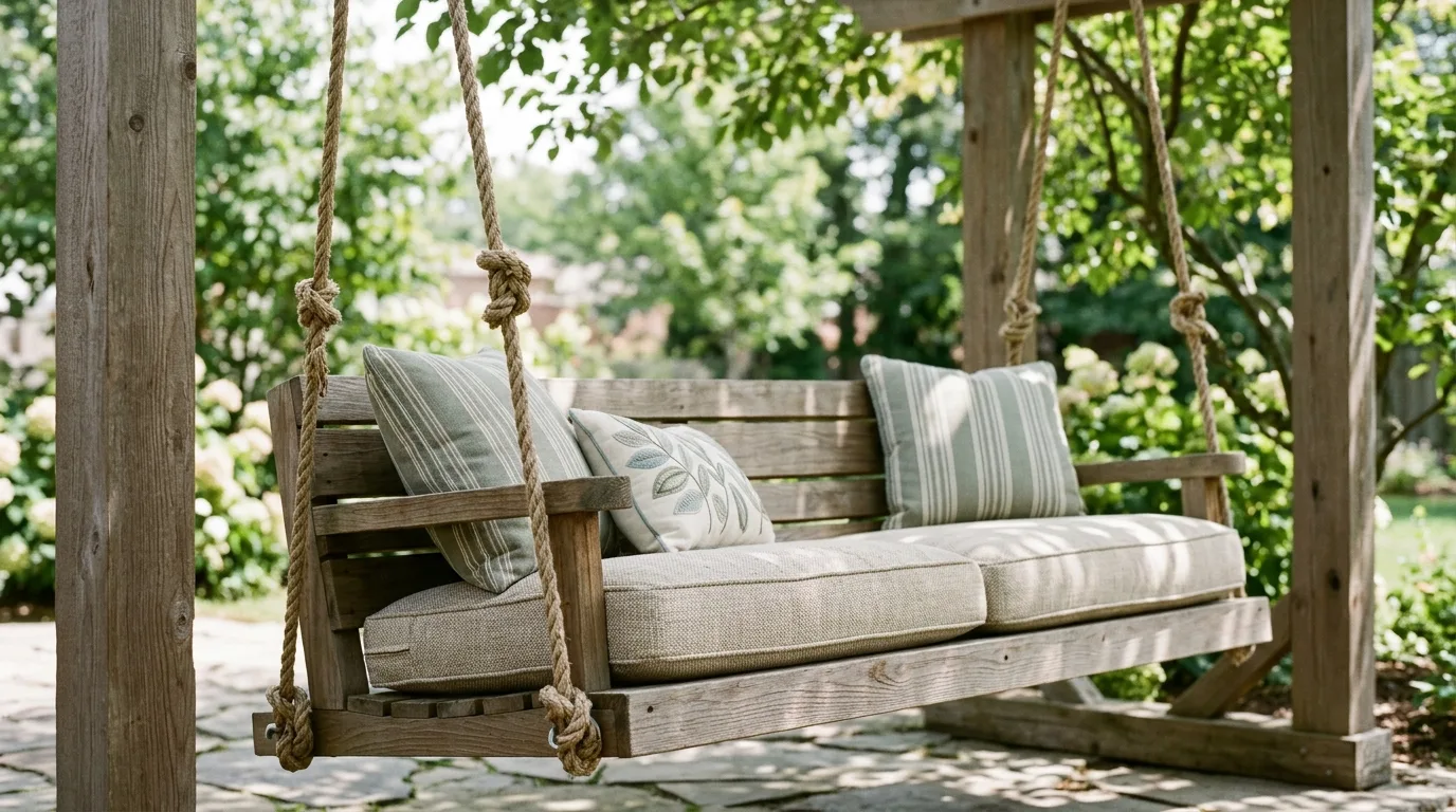Build a simple outdoor swing for 13 Simple DIY Backyard Relaxation Ideas for a Staycation Vibe