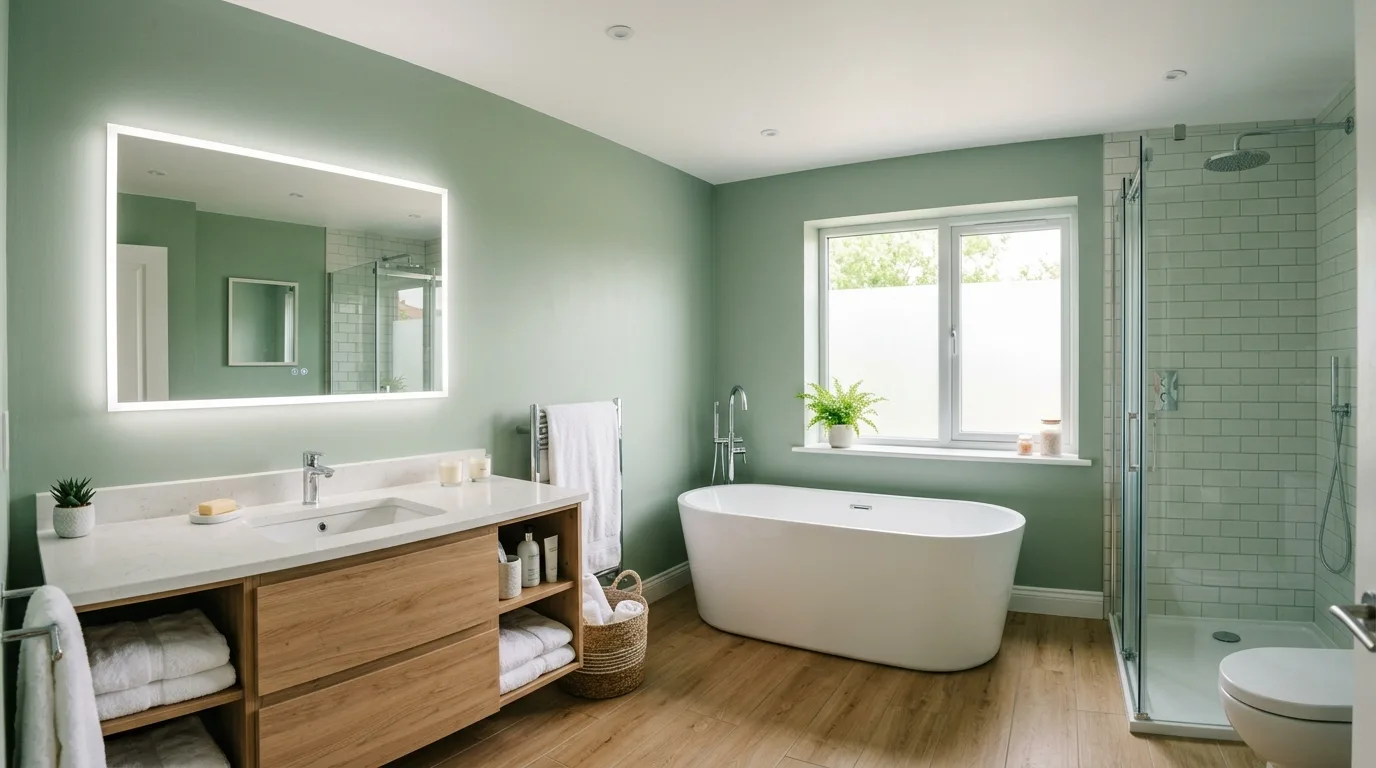 Finish with a fresh paint color for 11 Easy DIY Bathroom Ideas for a Weekend Makeover