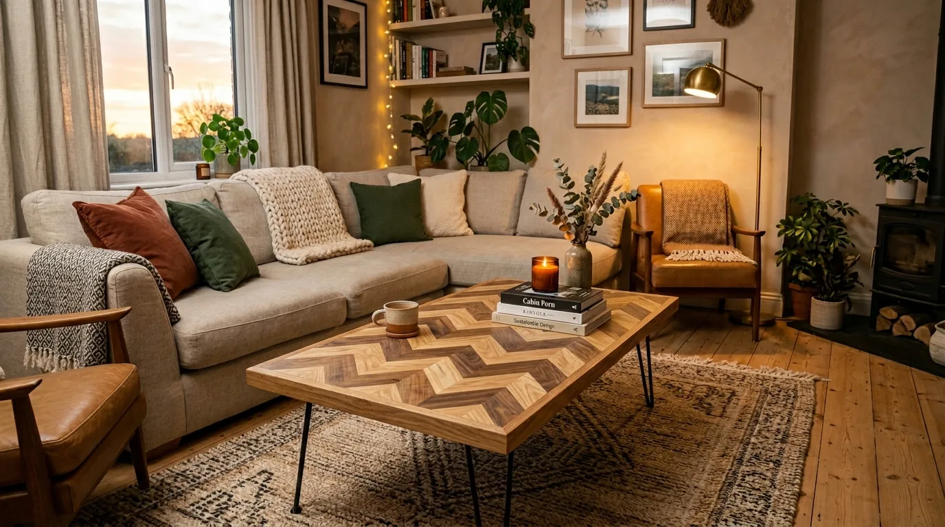 Create a herringbone top for pattern for 14 Unique DIY Coffee Tables to Build on a Weekend