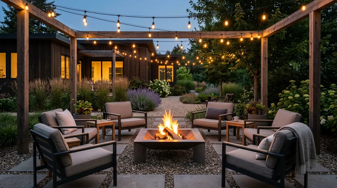 Try a metal fire pit for a cleaner modern look for 14 Creative DIY Fire Pit Ideas for Backyard S'mores Nights