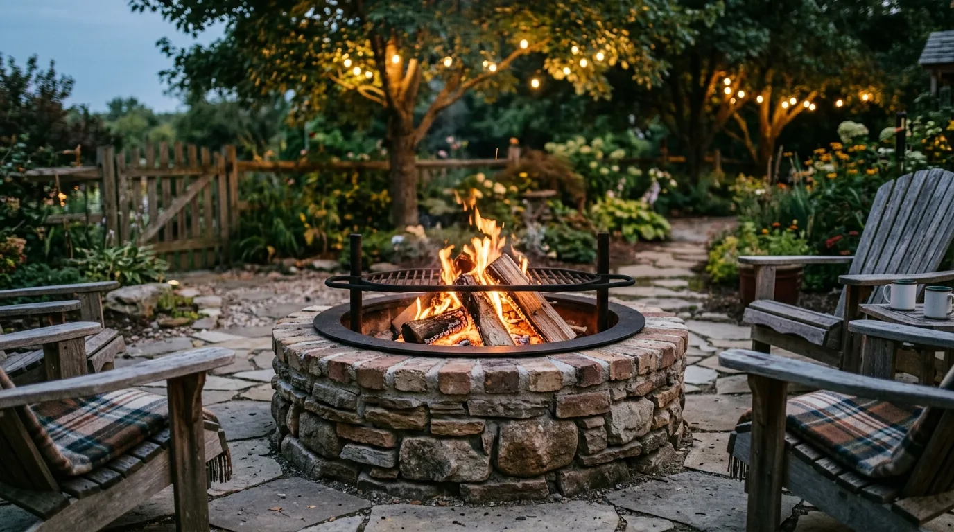 Raise the pit slightly for presence for 14 Creative DIY Fire Pit Ideas for Backyard S'mores Nights