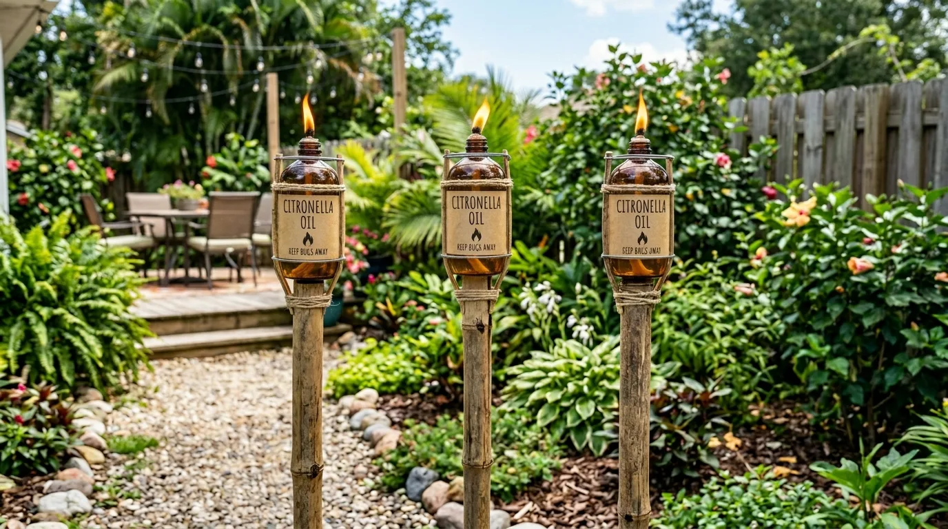 Make simple DIY tiki torches for 13 Bright DIY Garden Lighting Ideas to Glow Up Your Yard