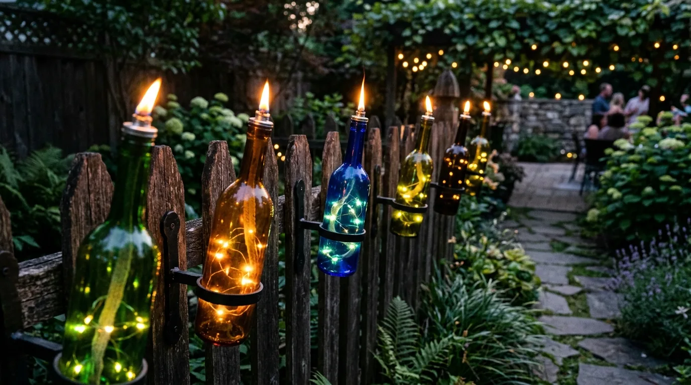 Create a full string light canopy for 13 Bright DIY Garden Lighting Ideas to Glow Up Your Yard