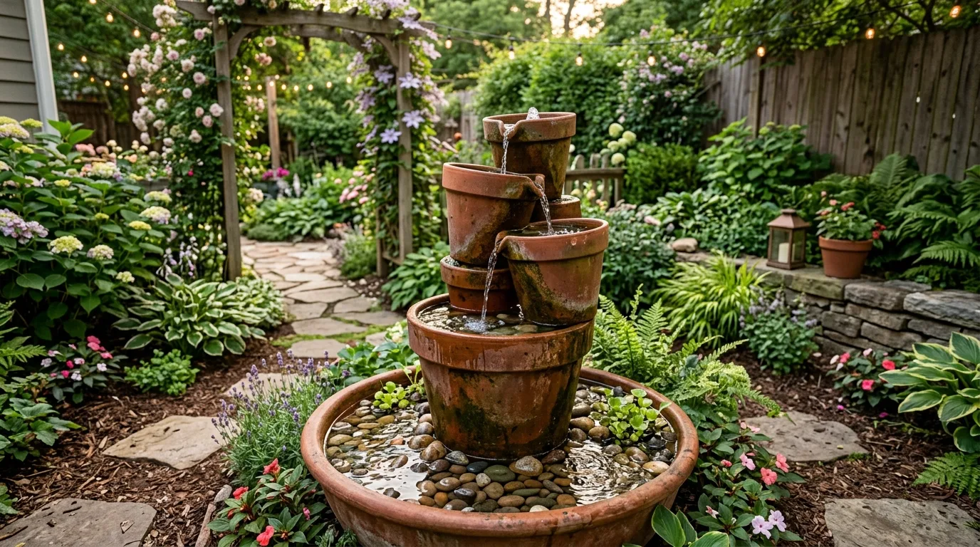 Add a small DIY fountain for 14 Fun DIY Garden Projects to Tackle This Weekend