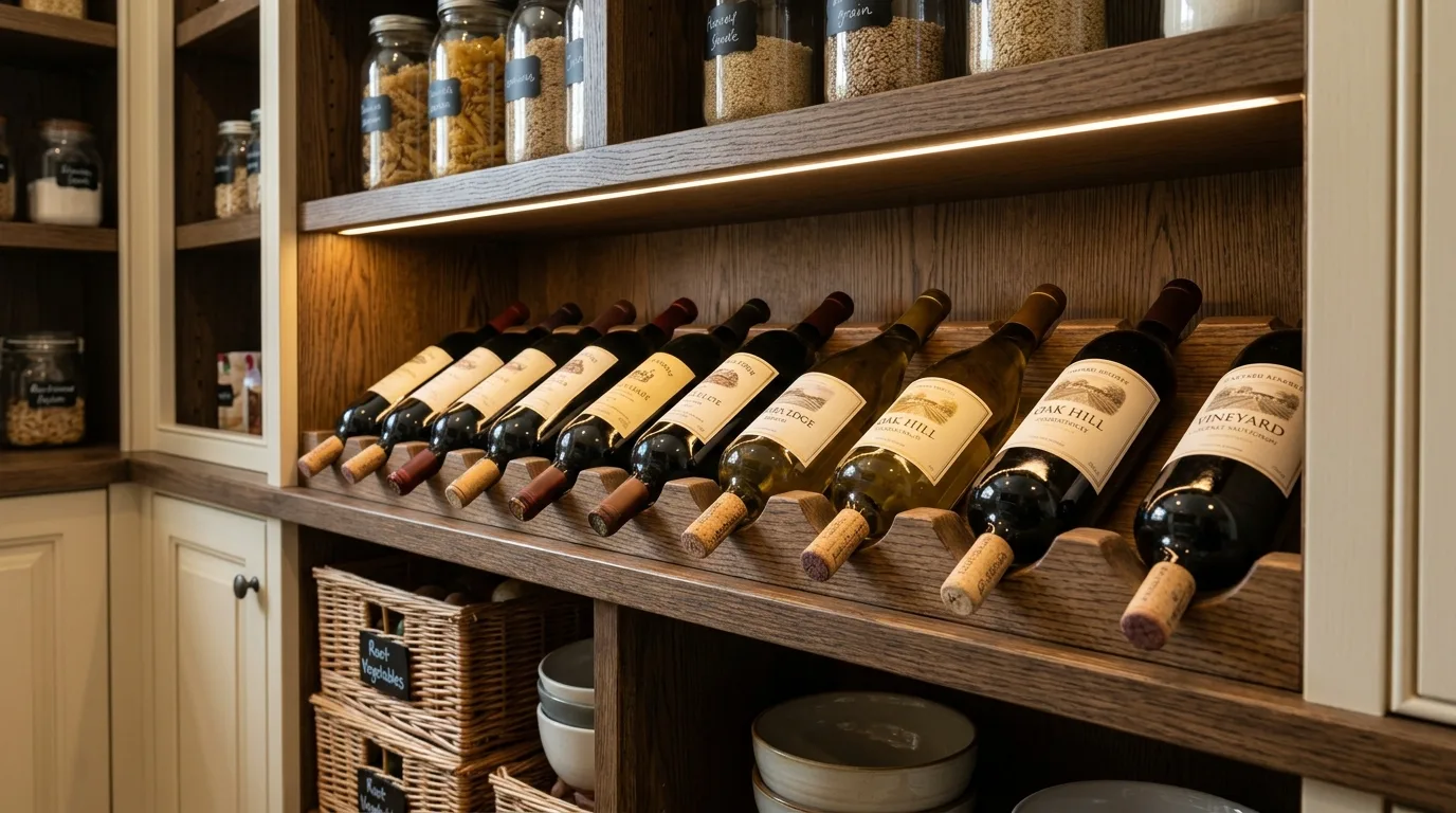 Build in a beverage section if needed for 11 Clever DIY Pantry Cabinet Ideas to Organize Your Kitchen