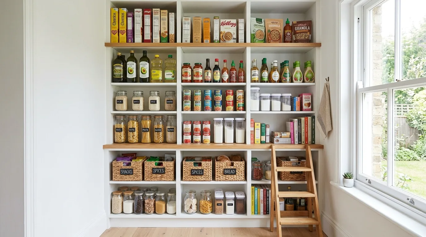 Build in vertical slots for taller items for 11 Clever DIY Pantry Cabinet Ideas to Organize Your Kitchen
