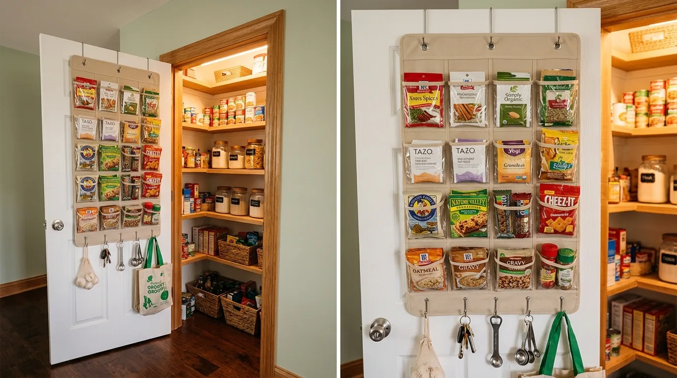 Make use of over-the-door storage for 11 Clever DIY Pantry Cabinet Ideas to Organize Your Kitchen