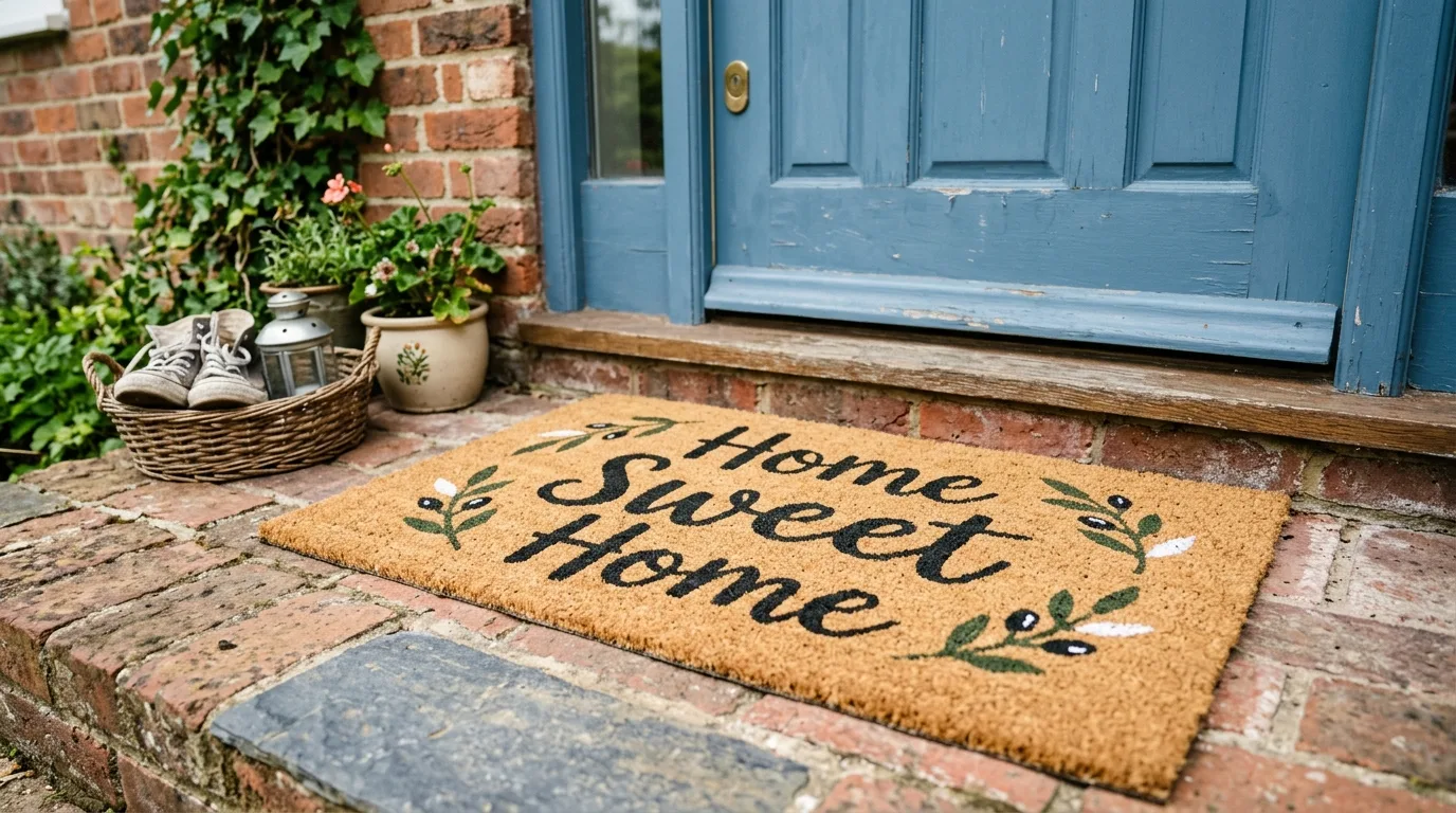 Make a custom welcome mat for 10 Easy DIY Porch Patio Decor Ideas for Instant Curb Appeal