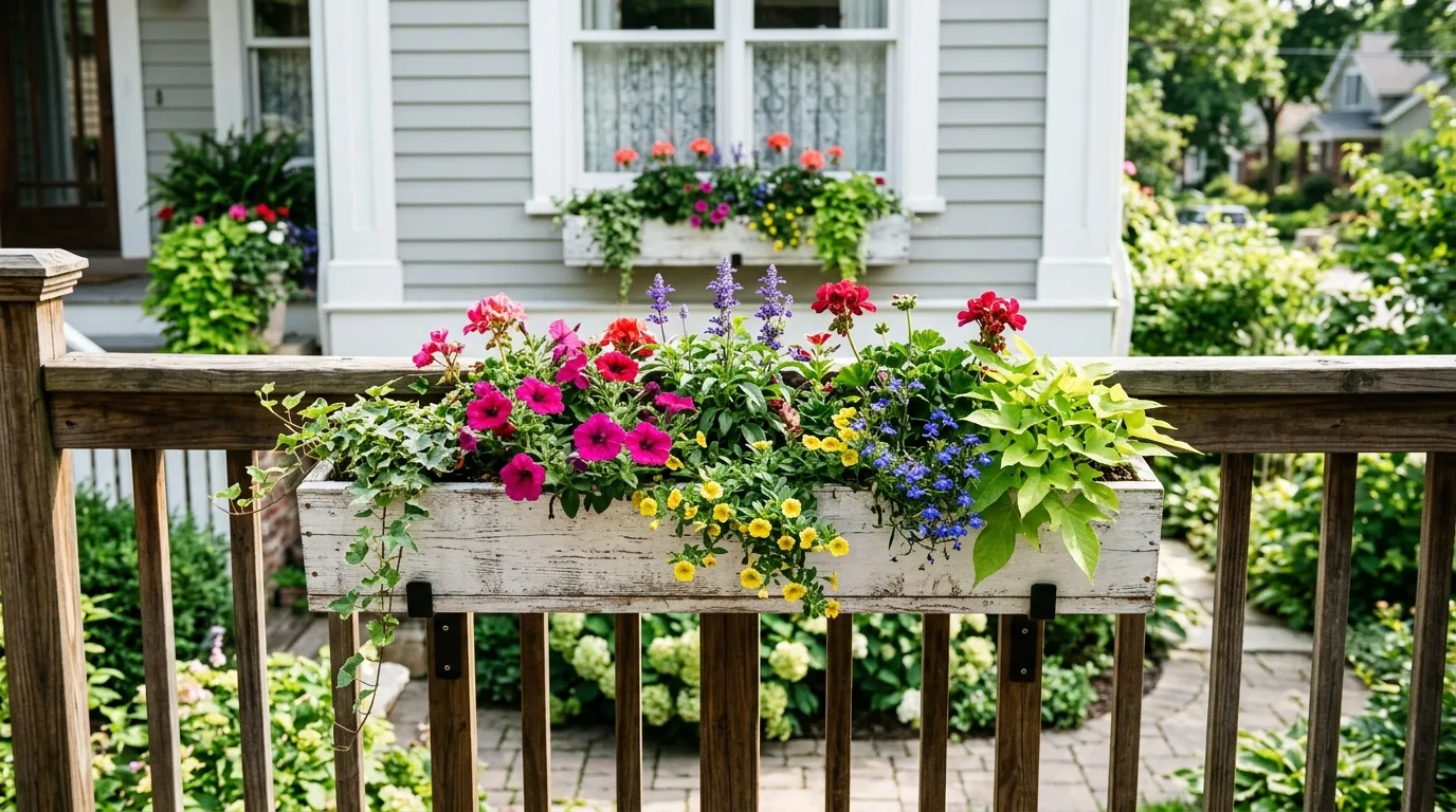 Install flower boxes for color for 10 Easy DIY Porch Patio Decor Ideas for Instant Curb Appeal