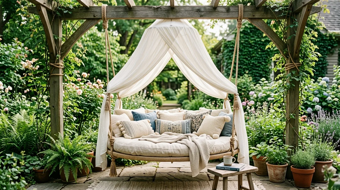 Go sleek if your porch is more modern for 11 Dreamy DIY Porch Swing Bed Ideas for Ultimate Relaxation