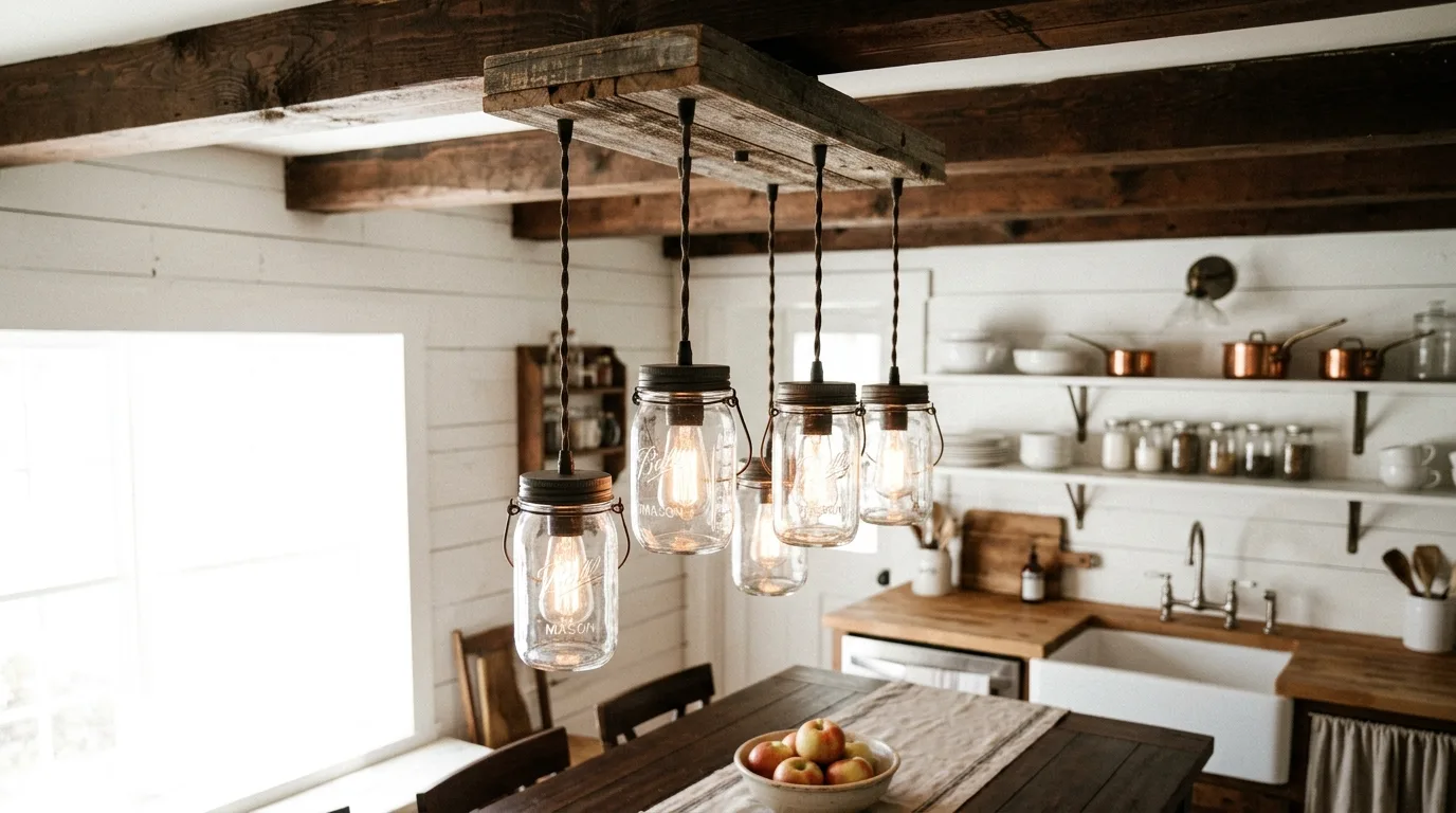 Turn mason jars into wall sconces for 12 Charming DIY Rustic Decor Ideas for Farmhouse Style
