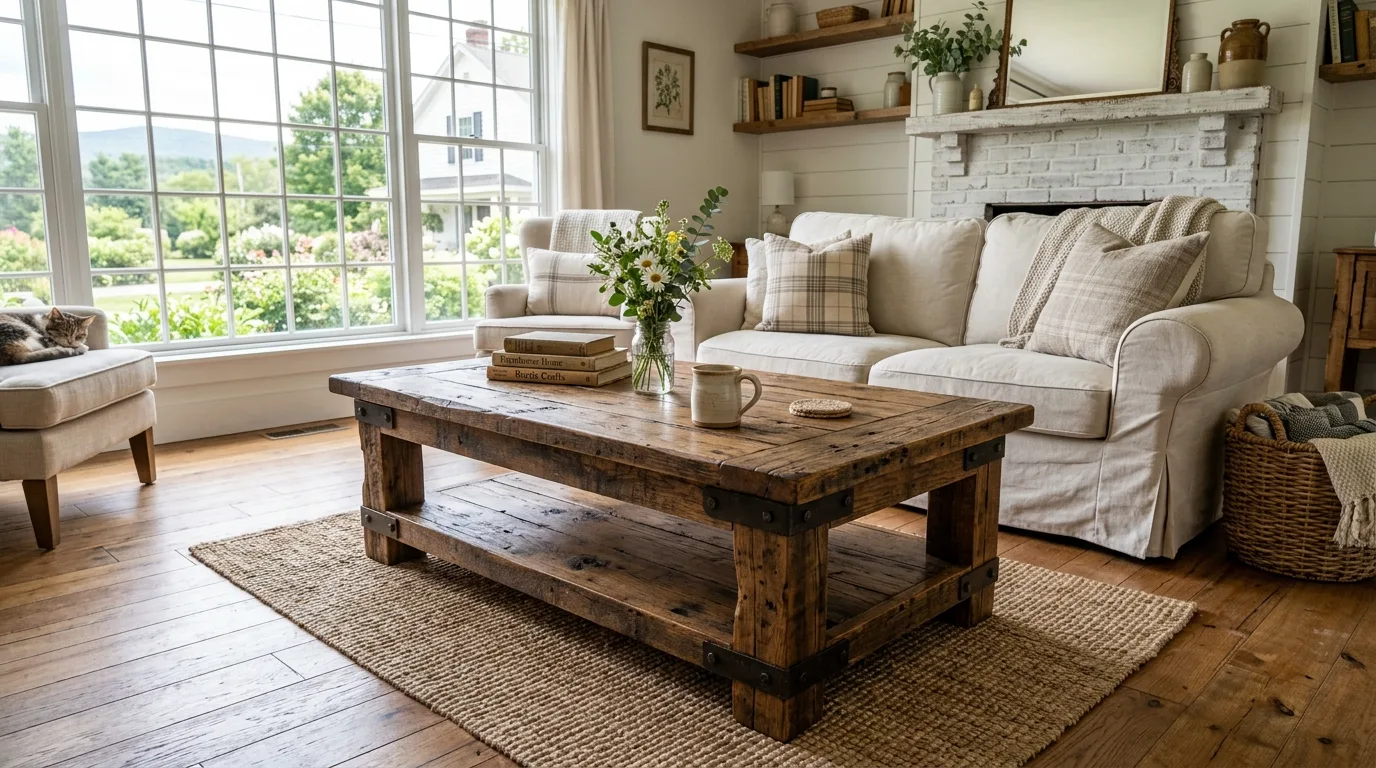Build a rustic coffee table for 12 Charming DIY Rustic Decor Ideas for Farmhouse Style