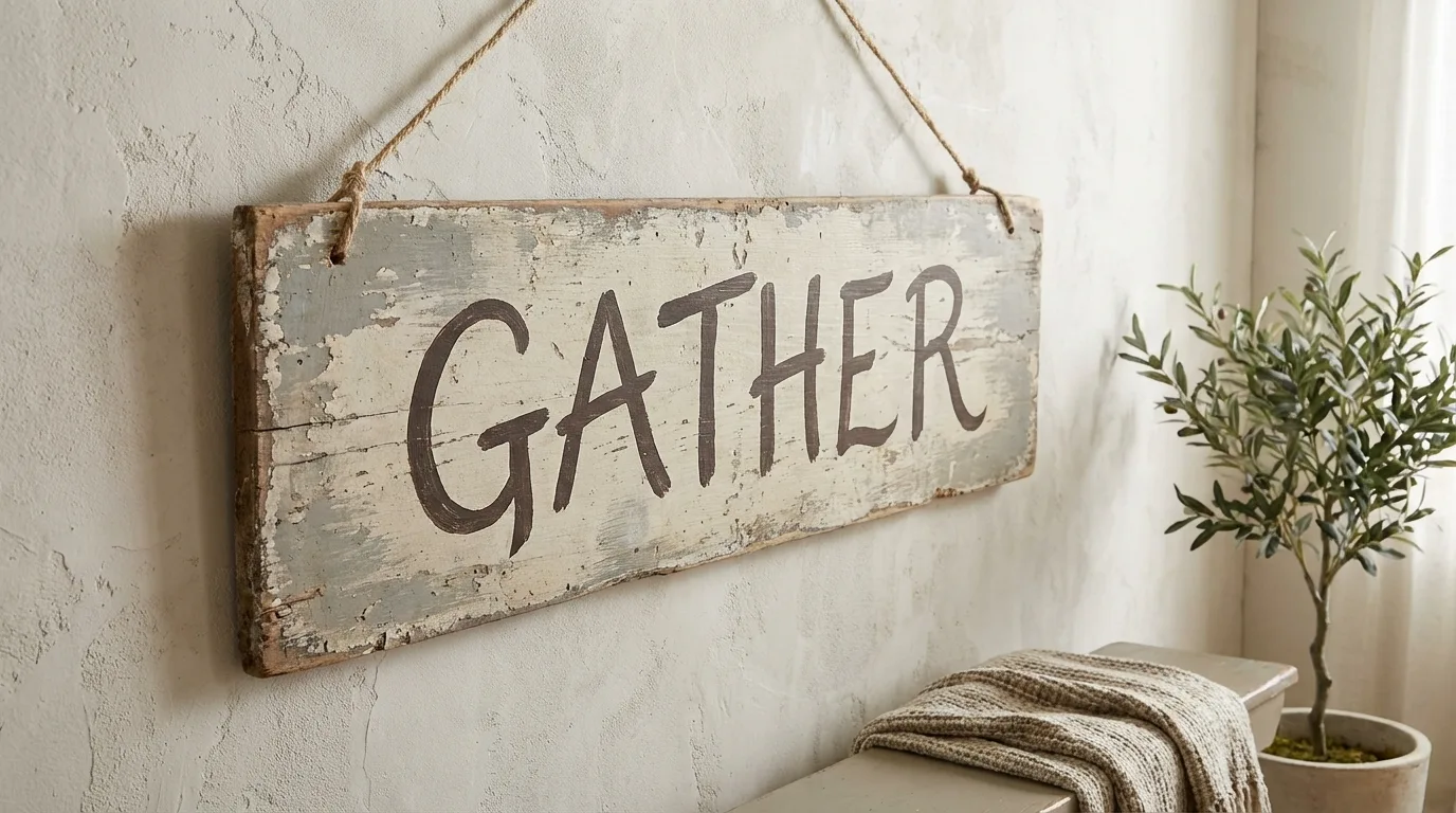 Paint a farmhouse quote sign for 12 Charming DIY Rustic Decor Ideas for Farmhouse Style