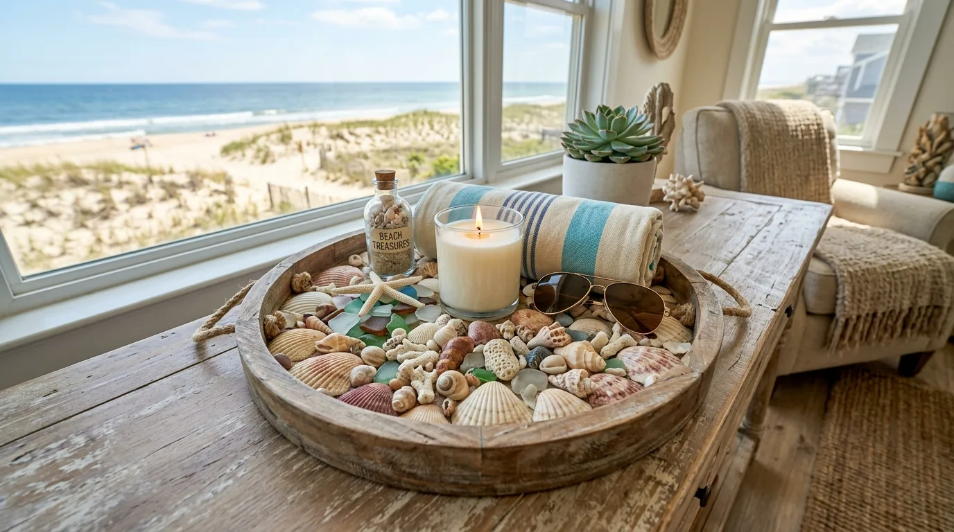 Finish with a shell tray for display for 14 Beautiful DIY Shell Projects for Coastal Home Decor