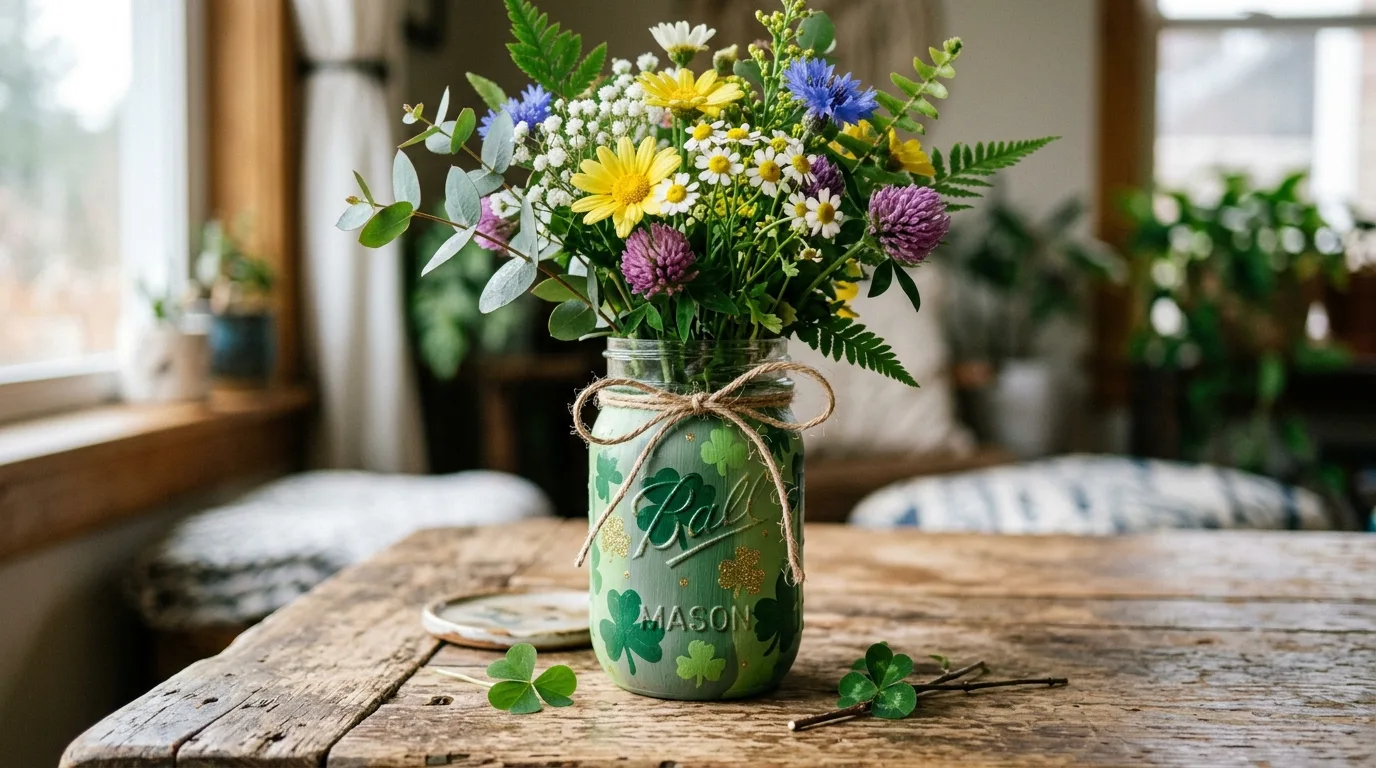 Create a lucky wreath for the door for 14 Lucky DIY St Patrick's Day Decor Ideas for a Festive Home