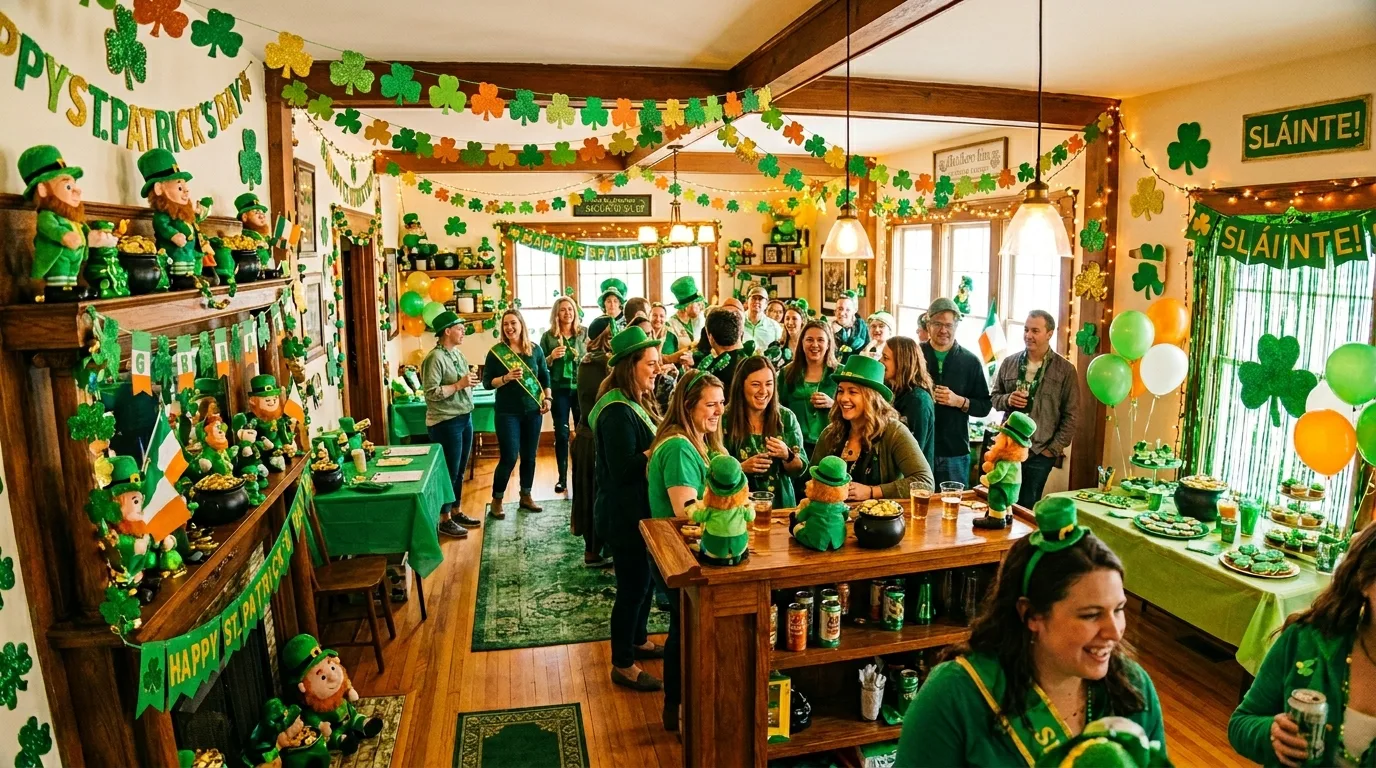 Decorate a tray or shelf vignette for 14 Lucky DIY St Patrick's Day Decor Ideas for a Festive Home