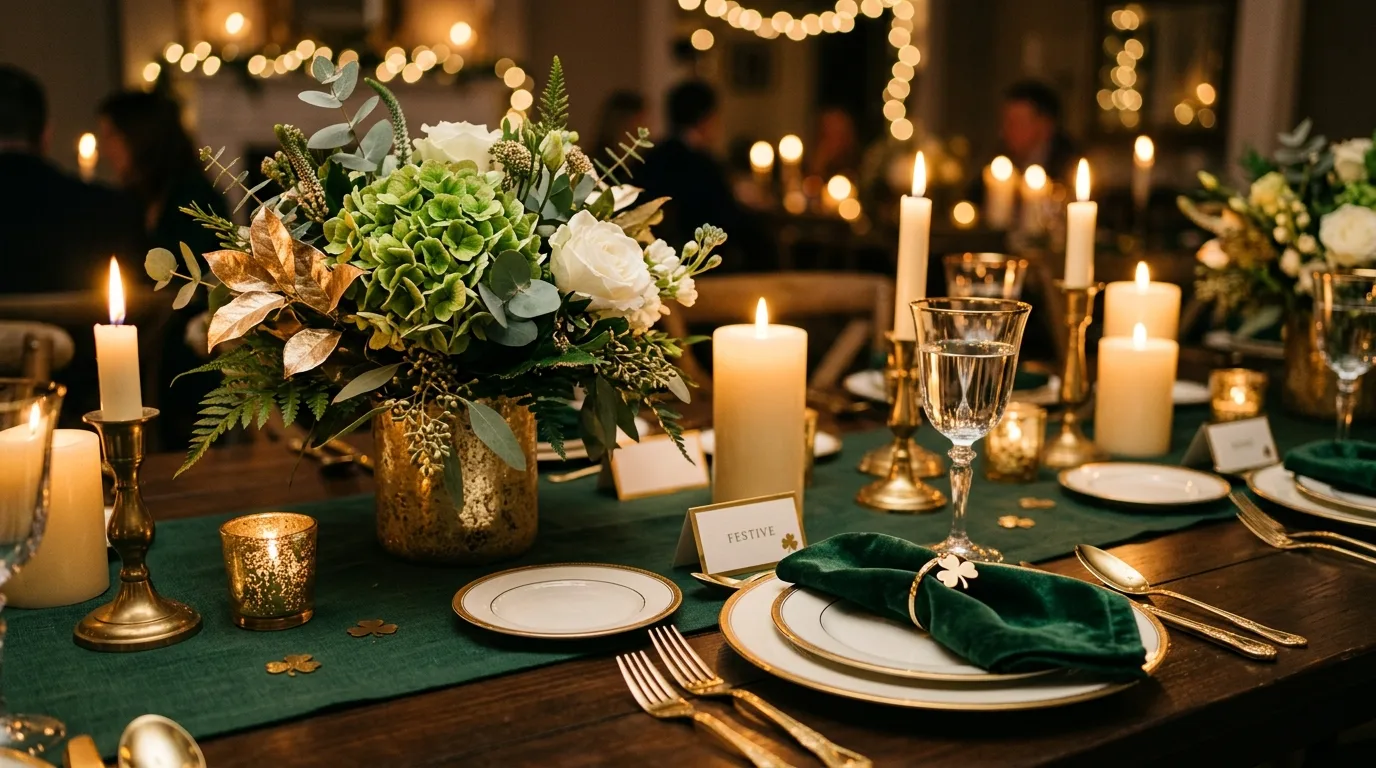 Use green candles or ribbon for 14 Lucky DIY St Patrick's Day Decor Ideas for a Festive Home