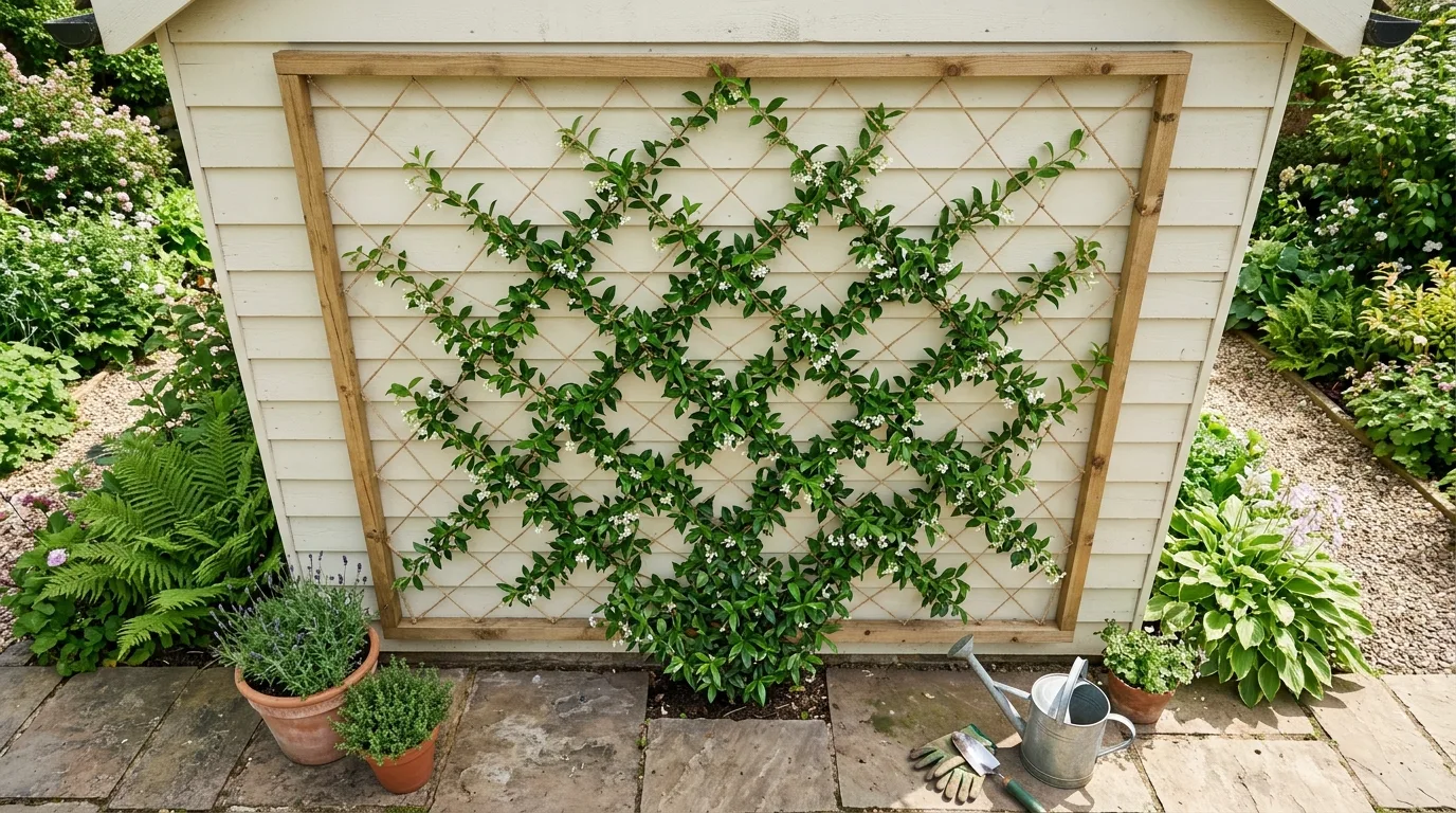 Mount one against a wall or fence for 13 Easy DIY Trellis Ideas and Designs for Climbing Plants