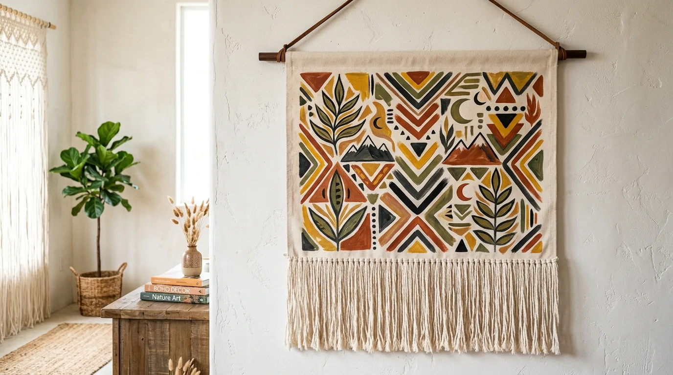 Combine paint with fringe for 11 Stylish DIY Wall Hanging Ideas for a Boho Touch
