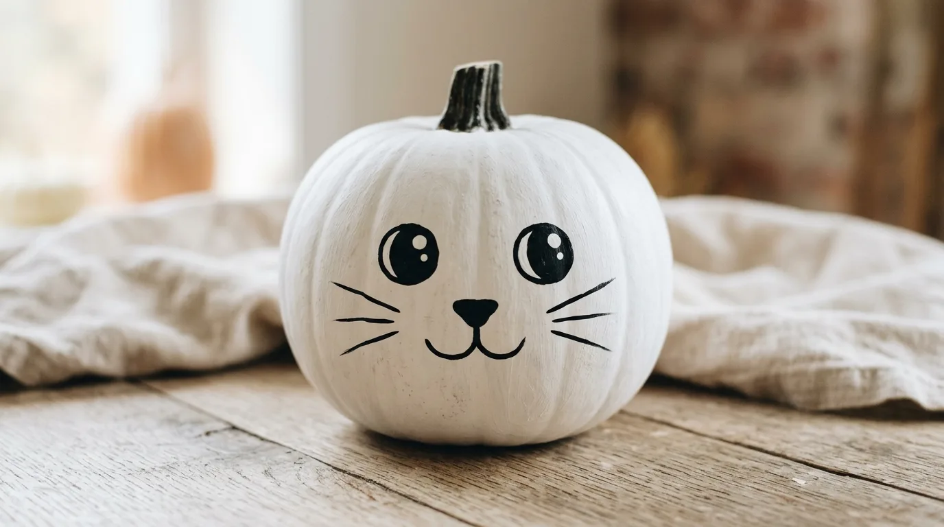 Paint simple polka dots or stripes for 12 Easy Pumpkin Painting Ideas for Cute No-Carve Halloween Decor