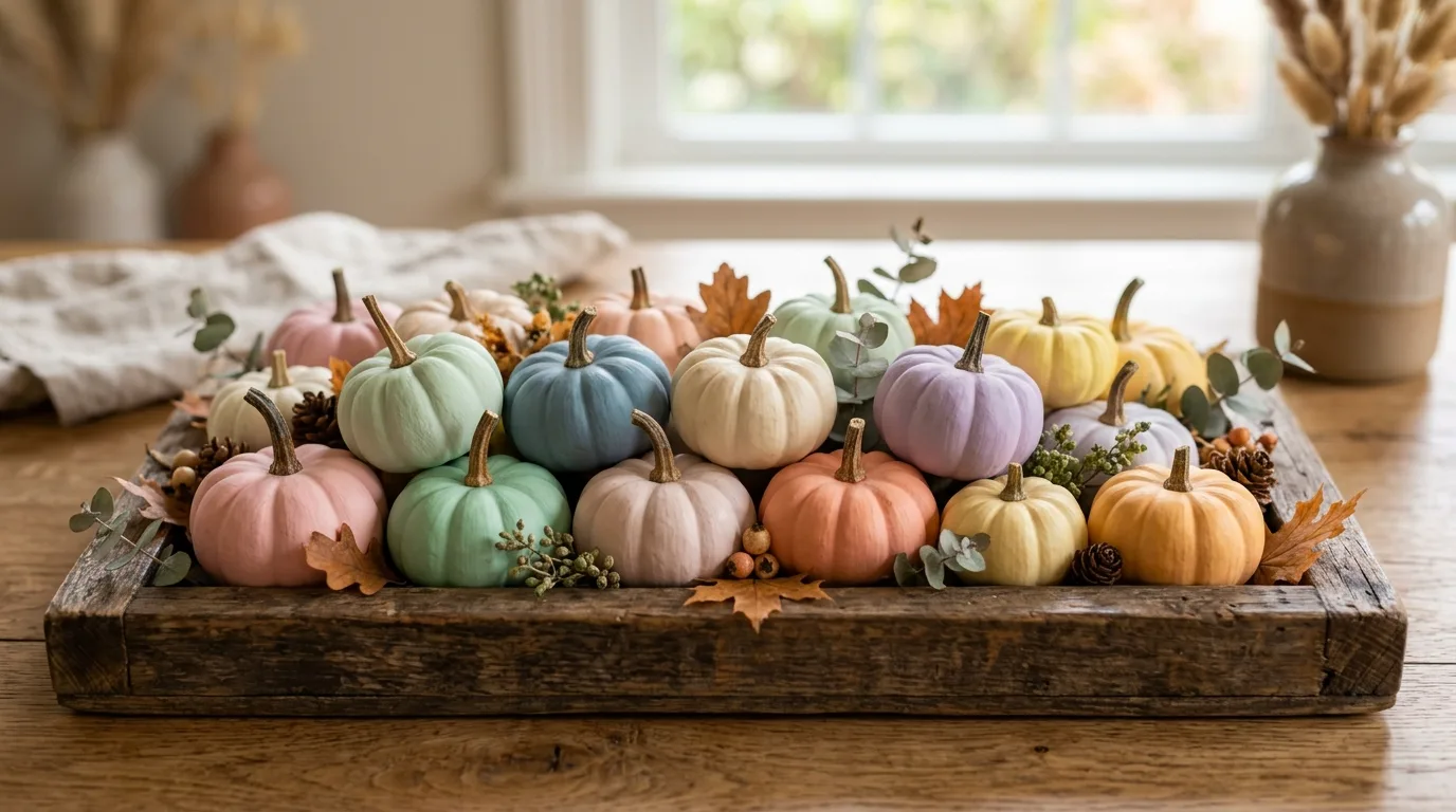 Use floral details for a softer look for 12 Easy Pumpkin Painting Ideas for Cute No-Carve Halloween Decor