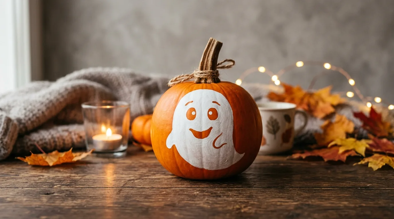 Paint mini pumpkins in a coordinated set for 12 Easy Pumpkin Painting Ideas for Cute No-Carve Halloween Decor