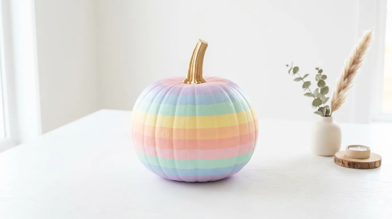 Try rainbow or ombre color for 12 Easy Pumpkin Painting Ideas for Cute No-Carve Halloween Decor