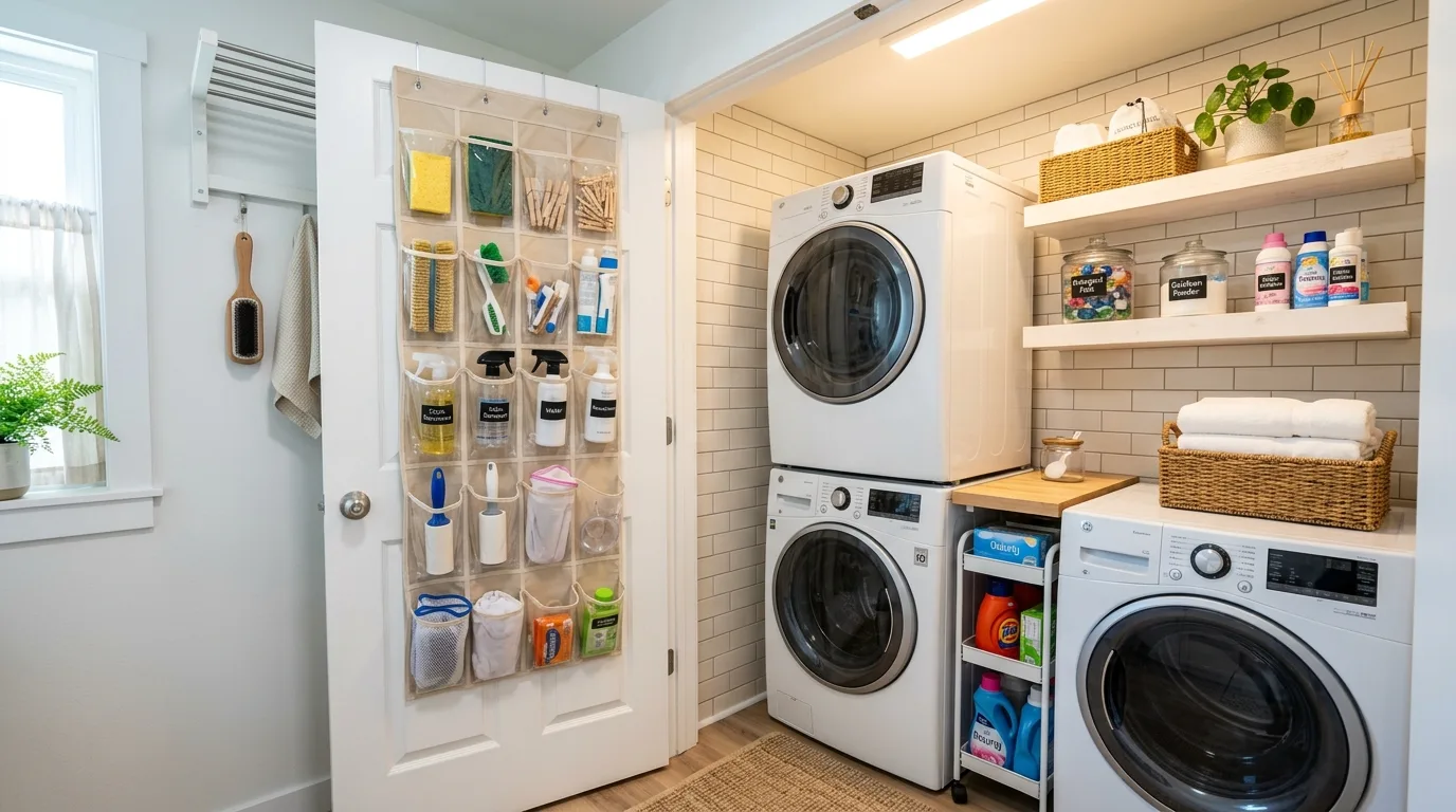 Aim for quick everyday access for 11 Efficient Small Laundry Room Ideas for Organizing Supplies